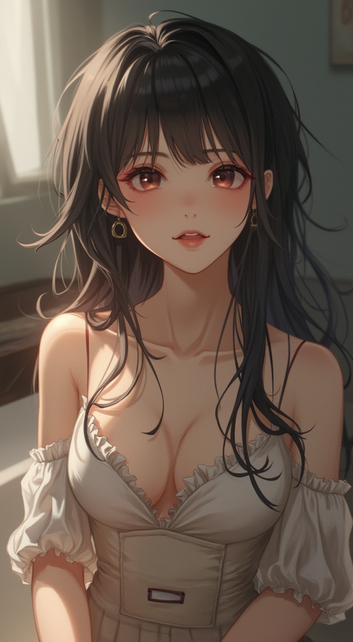AI generated image by FLUX.1-pro: 一个美丽的办公室女郎，穿着制服和高跟鞋，全身照