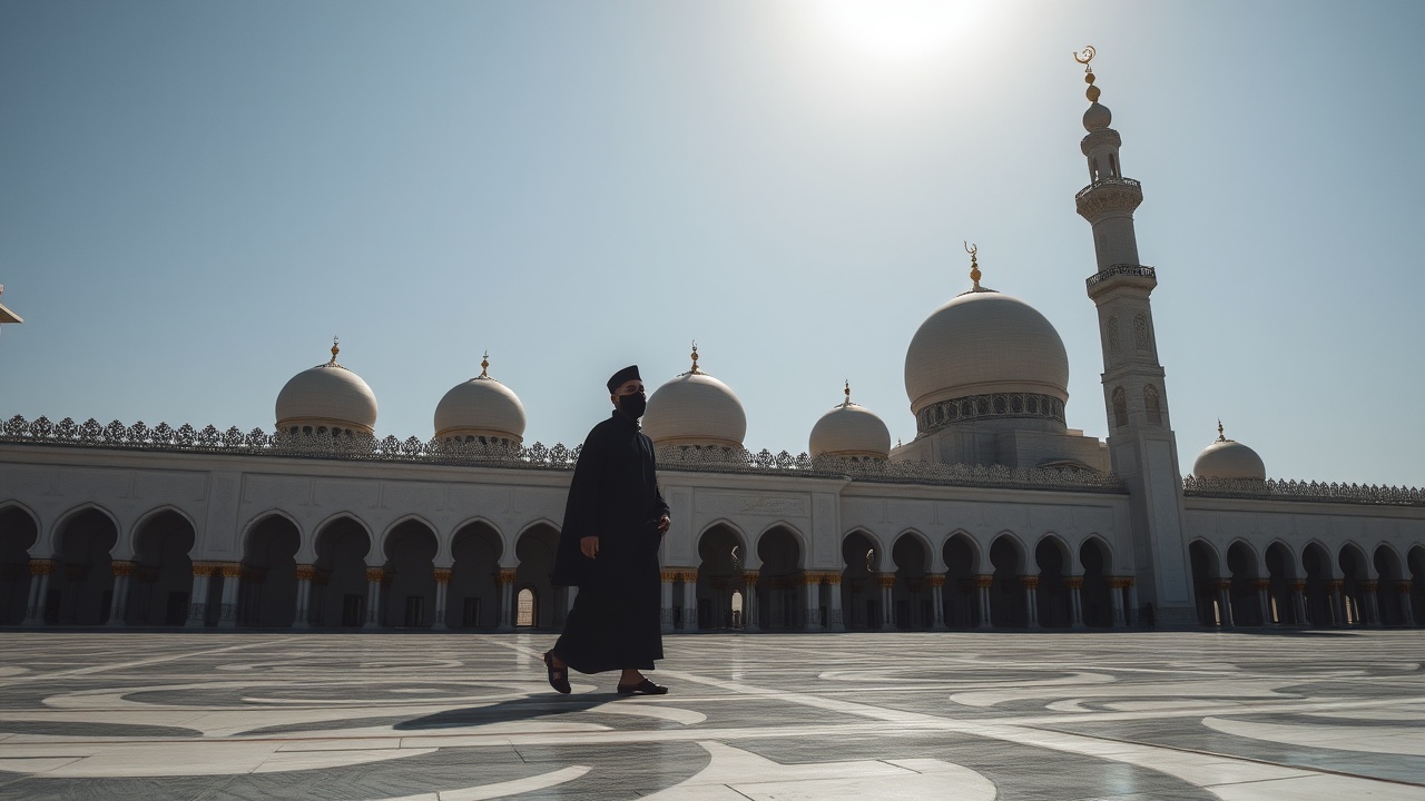 AI generated image by FLUX.1-schnell: black shadow muslim