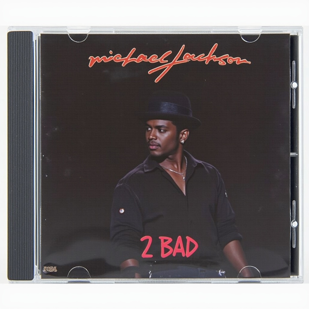 AI generated image by FLUX.1: Michael Jackson CD Single "2 Bad" (1997)