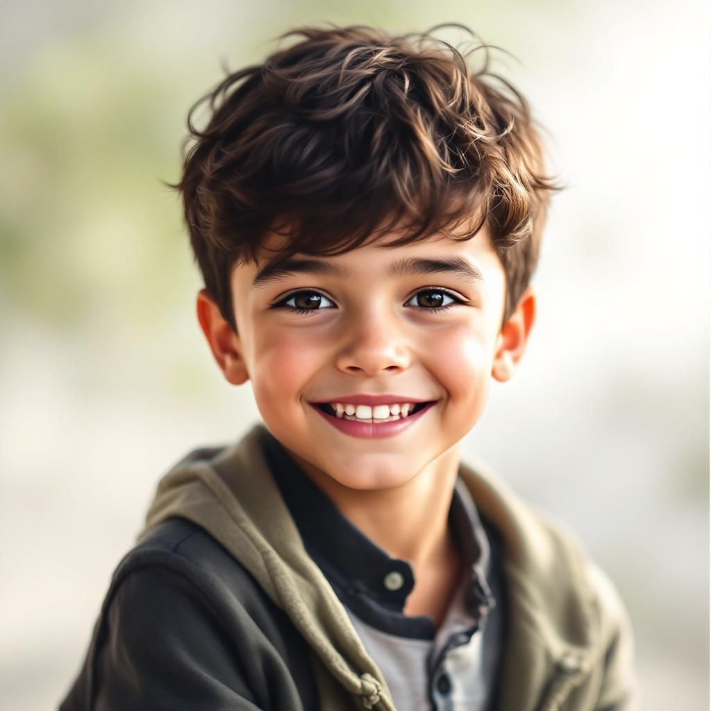 AI generated image by FLUX.1-pro: Generate an image of the most handsome and charming 10 year old boy.
