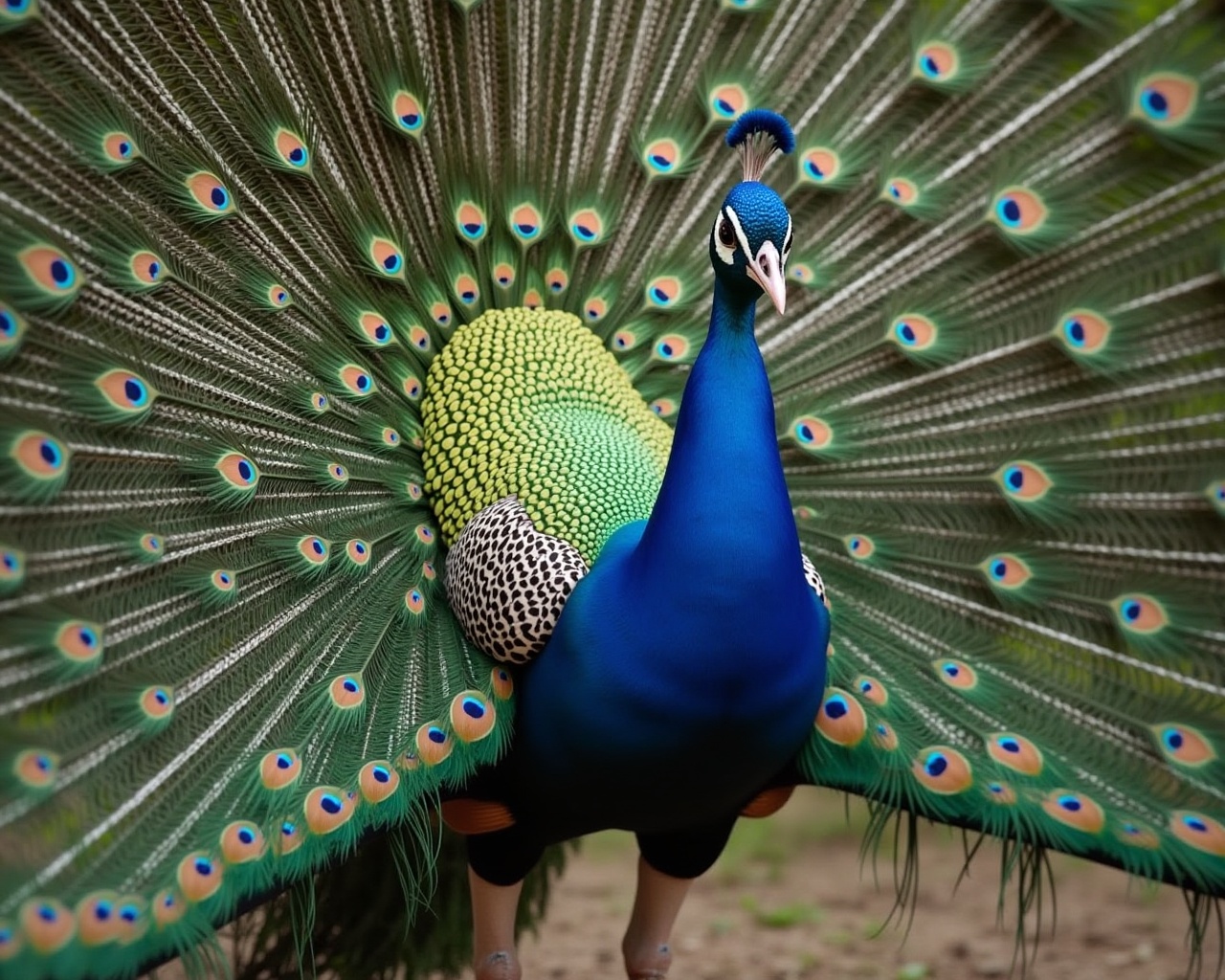 AI generated image by FLUX.1: THE TEXT HAS BEEN REMOVED AND NOW THE PEACOCK IS IN A 3D EFFECT (2011 FOOTAGE)