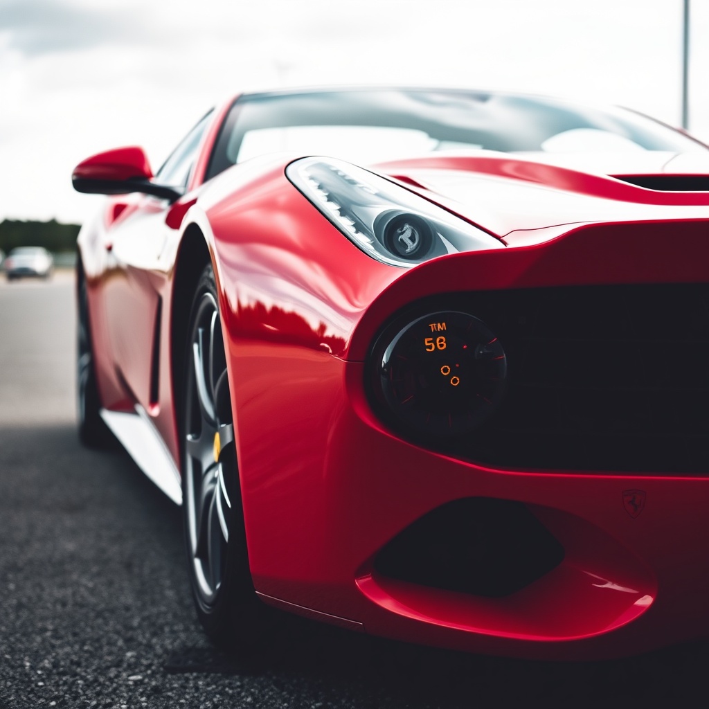 AI generated image by FLUX.1-schnell: red ferrari
