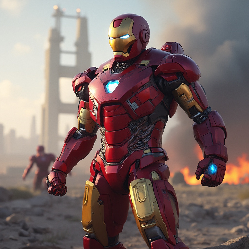 AI generated image by FLUX-Realism-Lora: gundam iron man