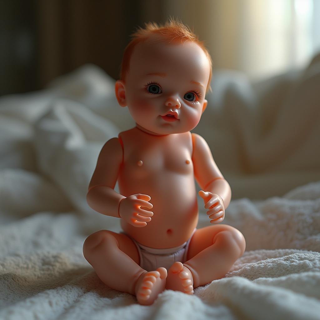 AI generated image by FLUX.1-pro: la imagen de una chica de cuerpo entero hiper realista usando un baby doll trasparente