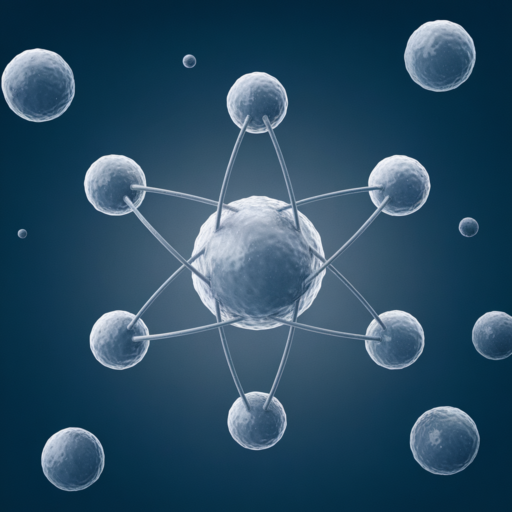 AI generated image by ideogram 2.0: a boron atom capturing one neutron and reacts , a light blue colored theme image
