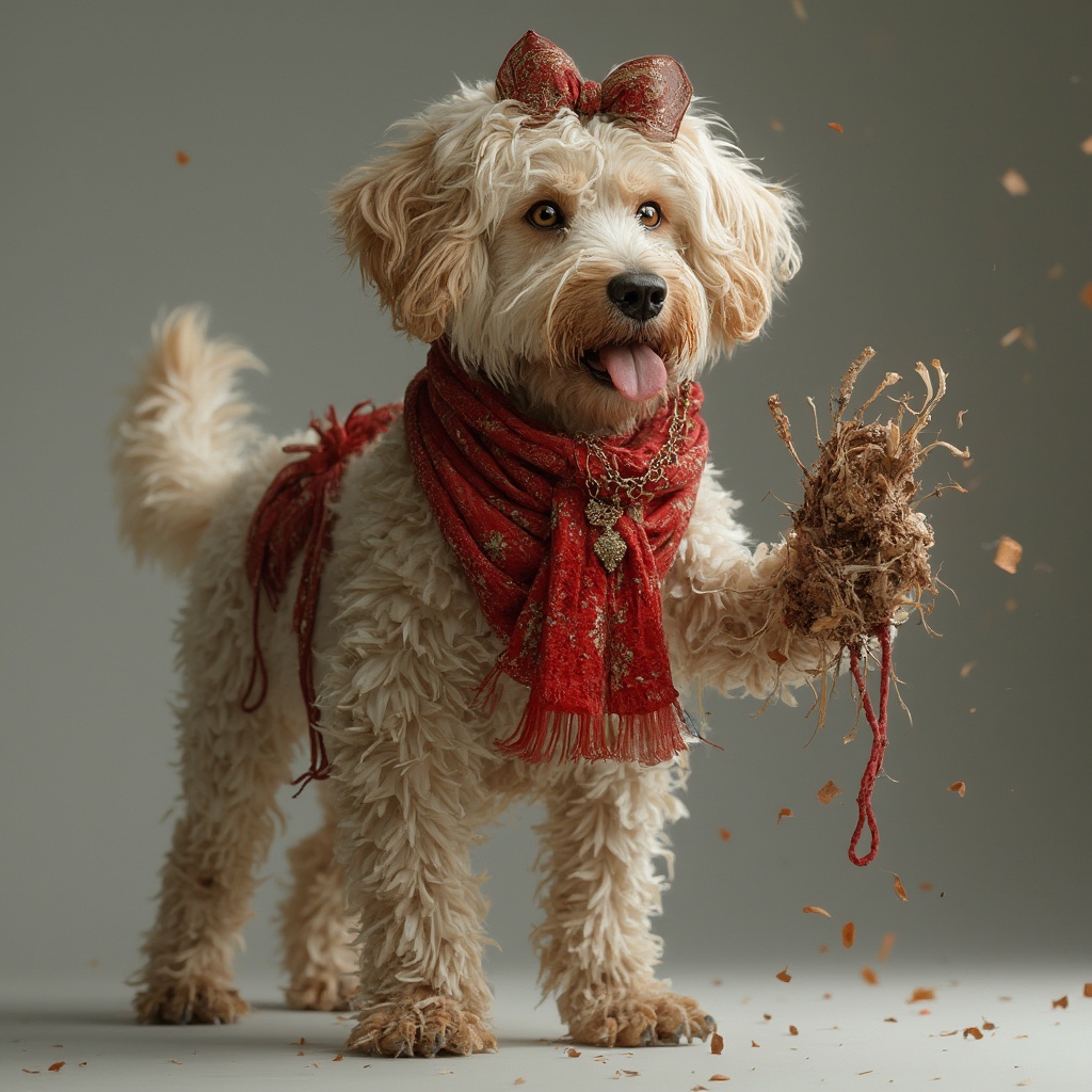 AI generated image by FLUX-Realism-Lora: crea un perro vendiendo falopa hiperrealista