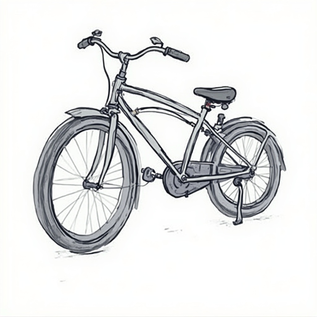 AI generated image by FLUX-Realism-Lora: Detail: The bicycle brakes v brake is cartoon vector, JUST the bicycle brakes v brake. the background is completely white