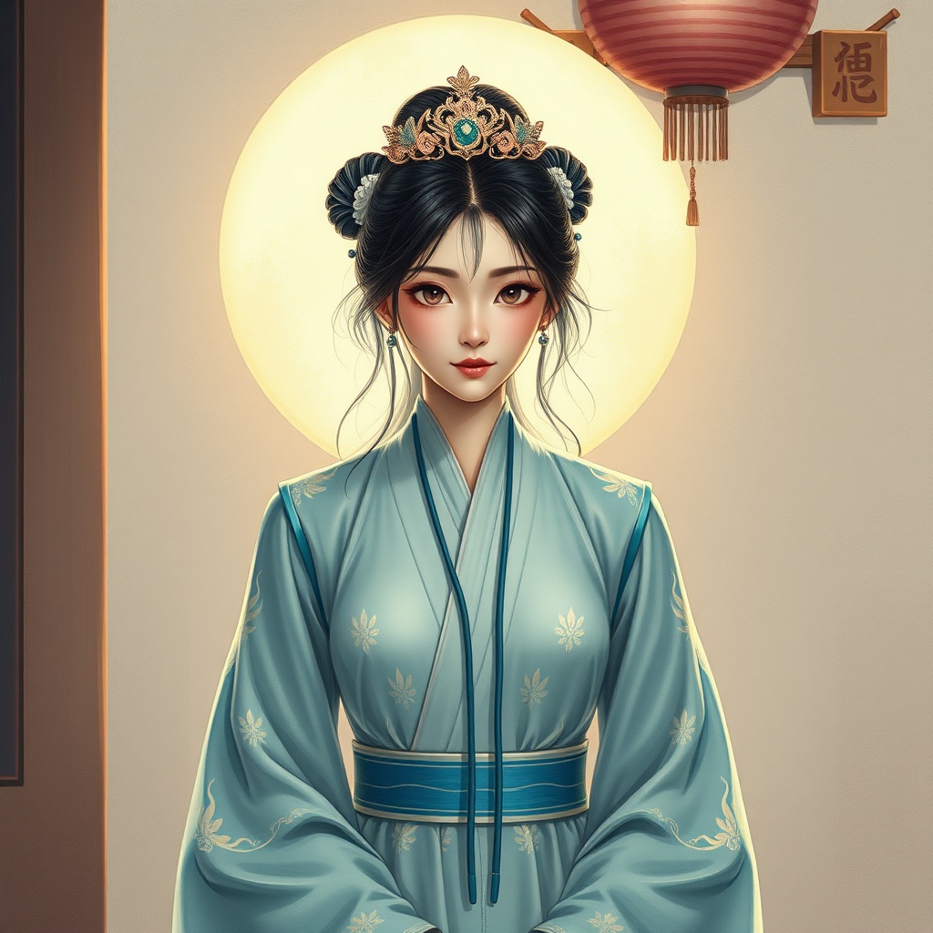 AI generated image by FLUX.1-schnell: 一个来自中国的具有巨大乳房的熟女