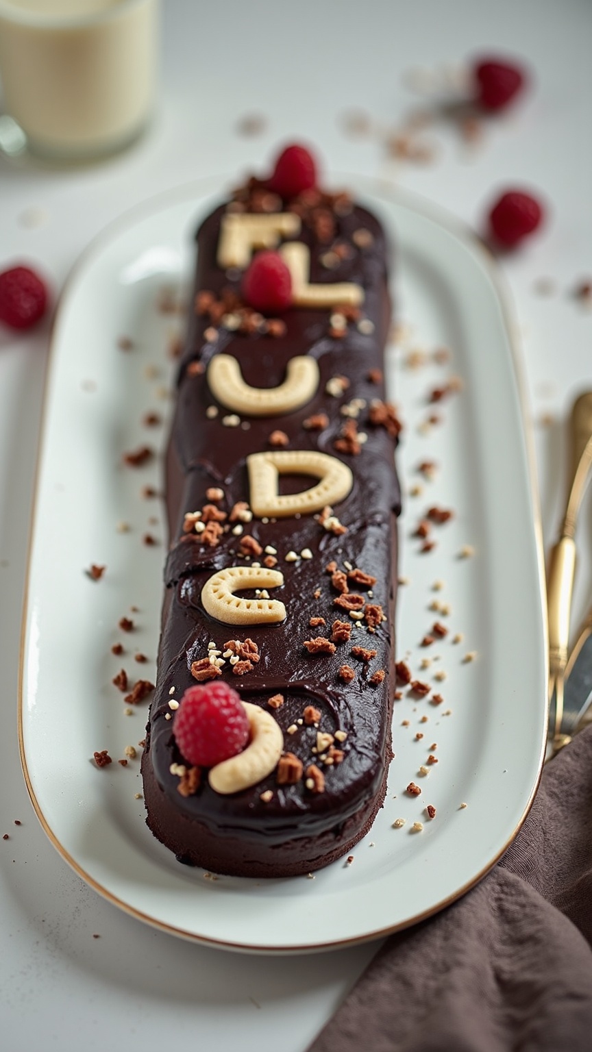 AI generated image by FLUX.1-image-to-image: black forest gateau cake spelling out the words "FLUX DEV", tasty, food photography, dynamic shot