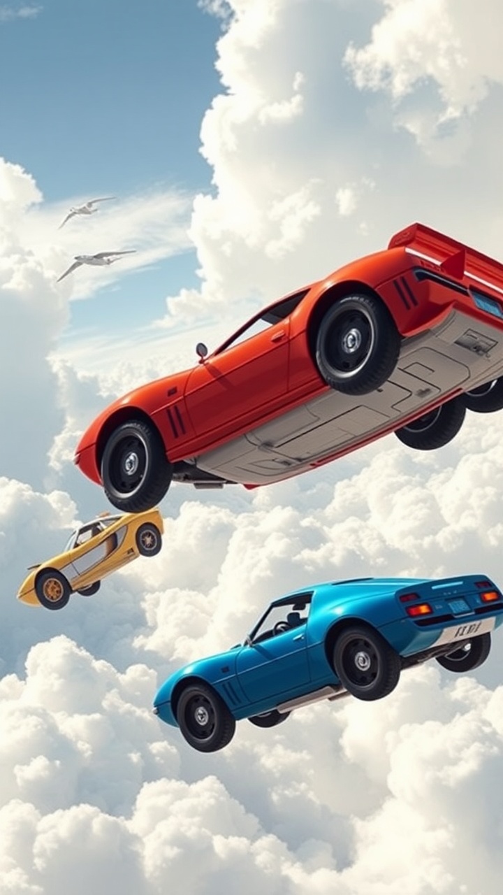 AI generated image by FLUX.1-schnell: Flying cars at cloud