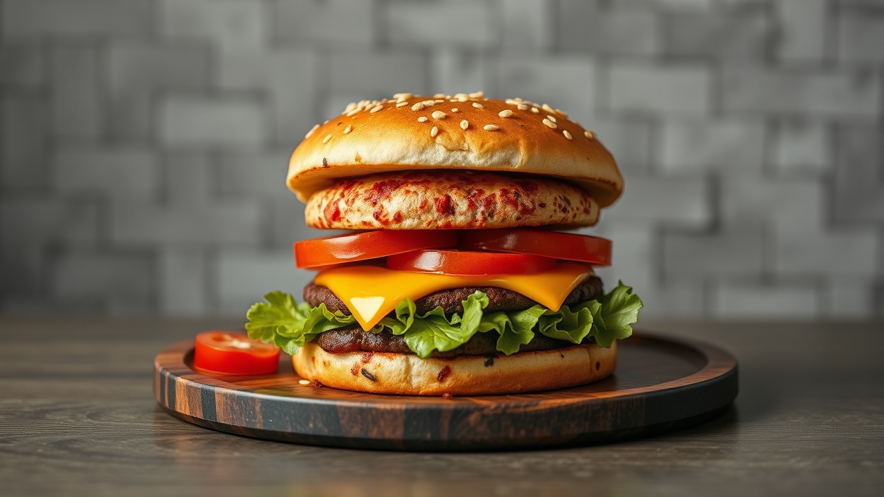 AI generated image by FLUX.1-schnell: a pizza big mac
