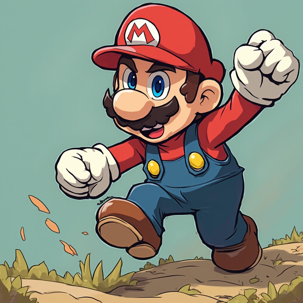 AI generated image by FLUX-Realism-Lora: Mario Bross is gay