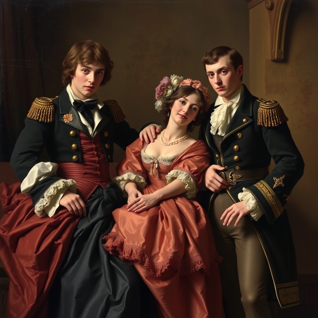 AI generated image by FLUX.1-schnell: Modelo social del romanticismo en el siglo XVIII 