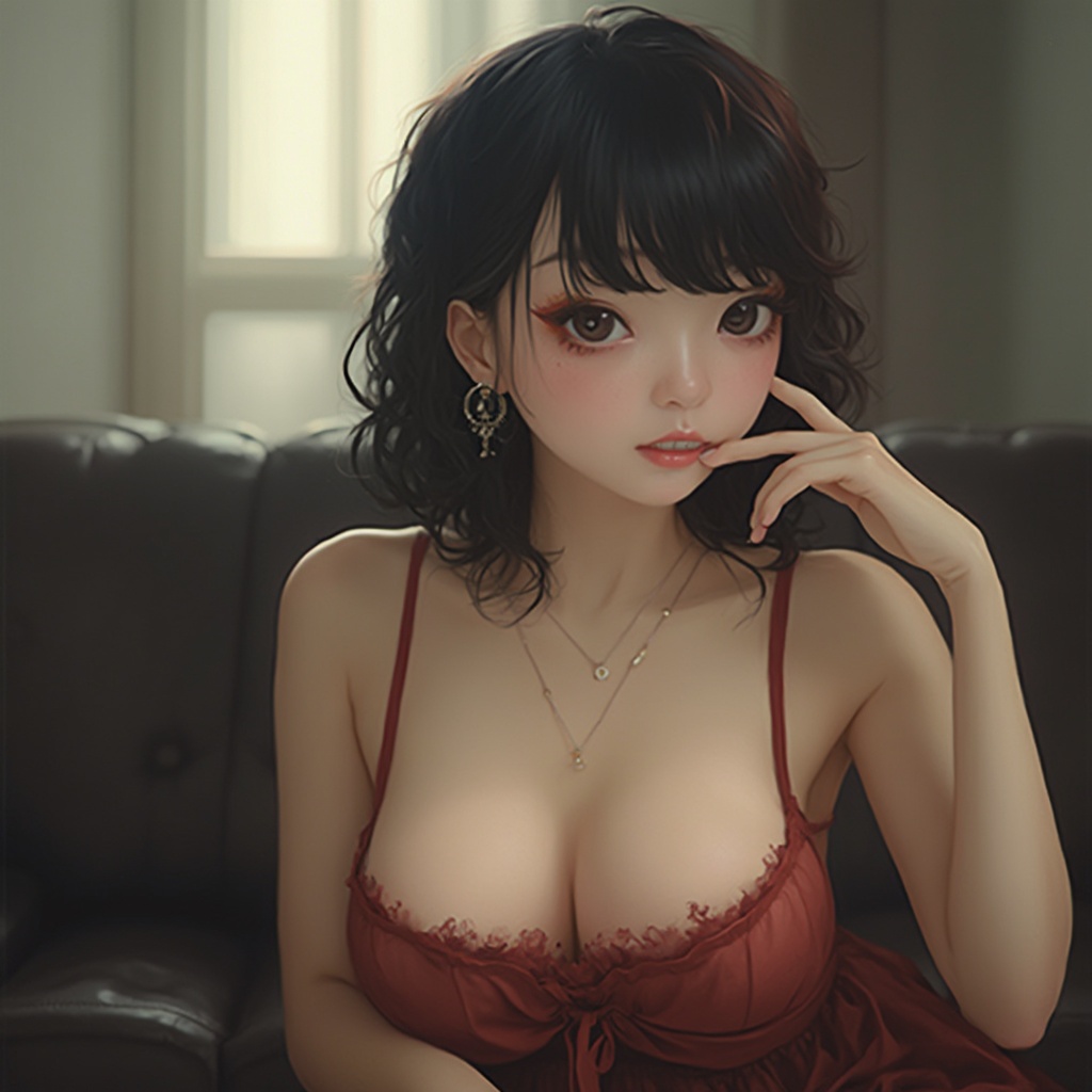 AI generated image by FLUX-Realism-Lora: 22year old, korean girl, huge breasts
