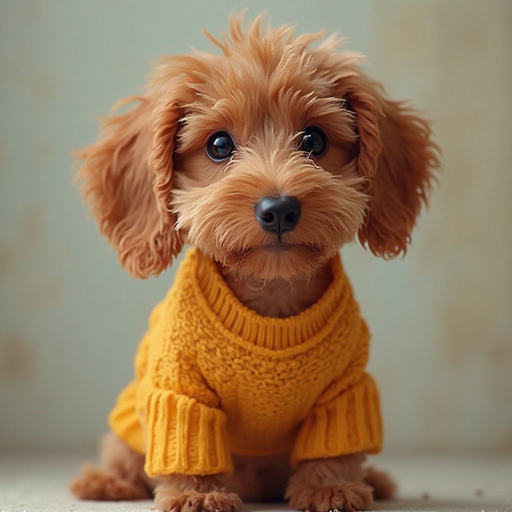 AI generated image by FLUX-Realism-Lora: An adorable sausage dog in a brightly coloured jumper. 