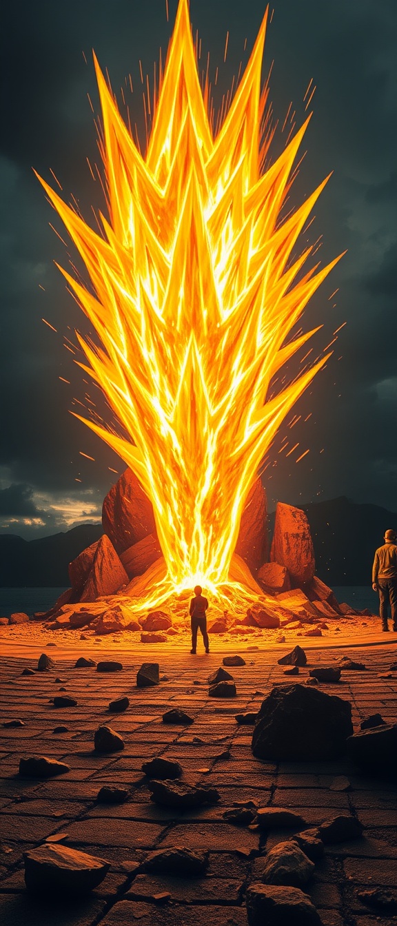 AI generated image by FLUX.1-schnell: crea un samurái transformado en super sayan fase 4 mirando el atardecer en Venezuela