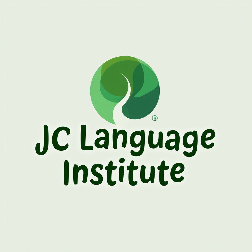 AI generated image by FLUX.1-pro: Estoy creando una empresa, el cual es un centro de idiomas pero virtual, pero me hace falta el logo. La empresa se llama "JC Language Institute", necesito que el logo juegue con el color verde. Un logo simple y sin fondo
