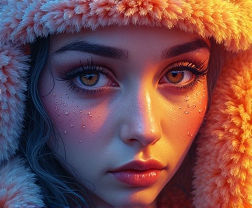 AI generated image by FLUX.1-image-to-image: Transform this photo of a into a vibrant digital painting with intricate studded textures, high detail, soft lighting, realistic facial features