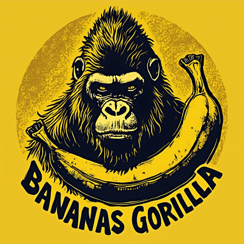 AI generated image by FLUX-Realism-Lora: logo for the band, "Bananas Gorilla"