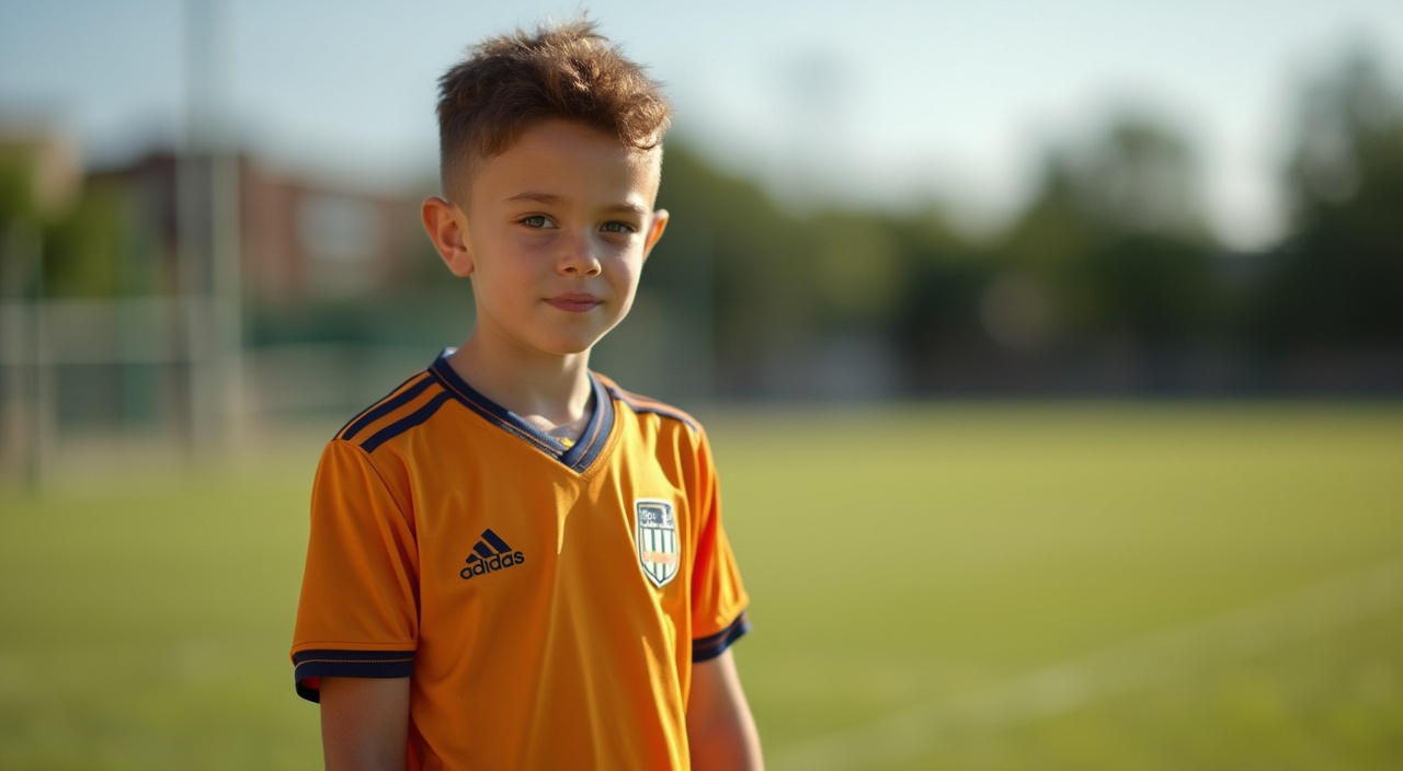 AI generated image by FLUX.1-pro: boy in soccer uniform
