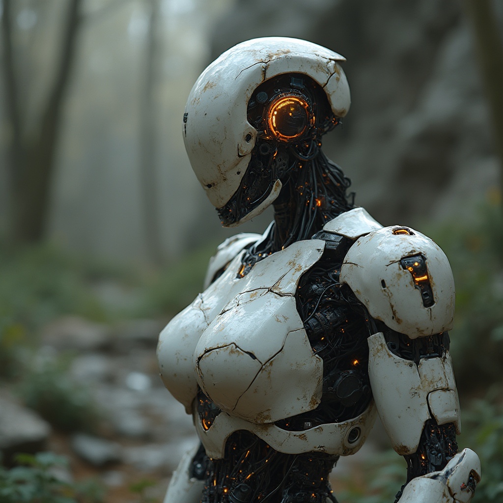 AI generated image by FLUX-Realism-Lora: Realistic robot, 8k ultra hd, UHD, HDR