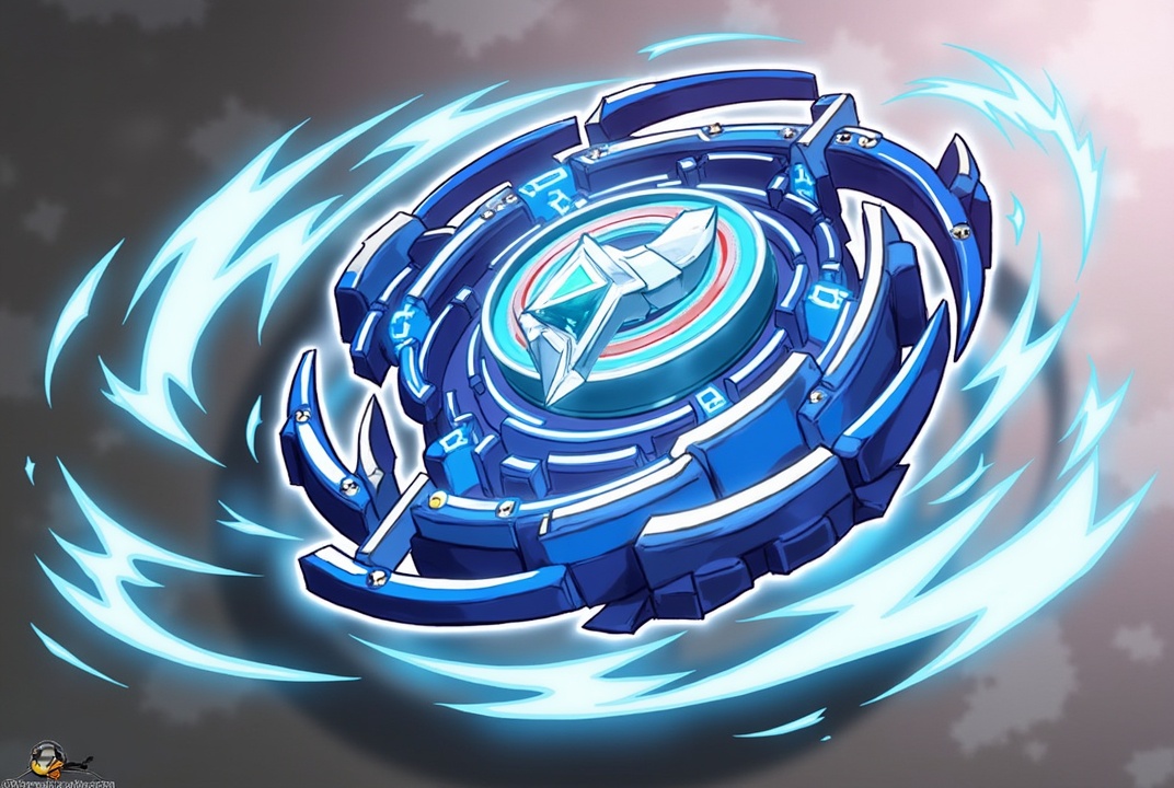 AI generated image by FLUX.1: Crea una imagen de una peonza del anime de Beyblade 