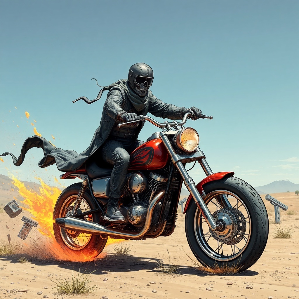 AI generated image by FLUX.1-schnell: ghost rider