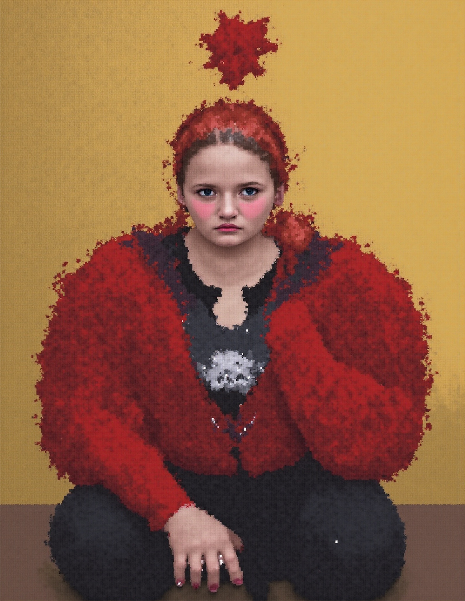 AI generated image by FLUX.1-image-to-image: 参考图片不变，只两个人都撩起下半身的裙子，露出上翘阴茎，