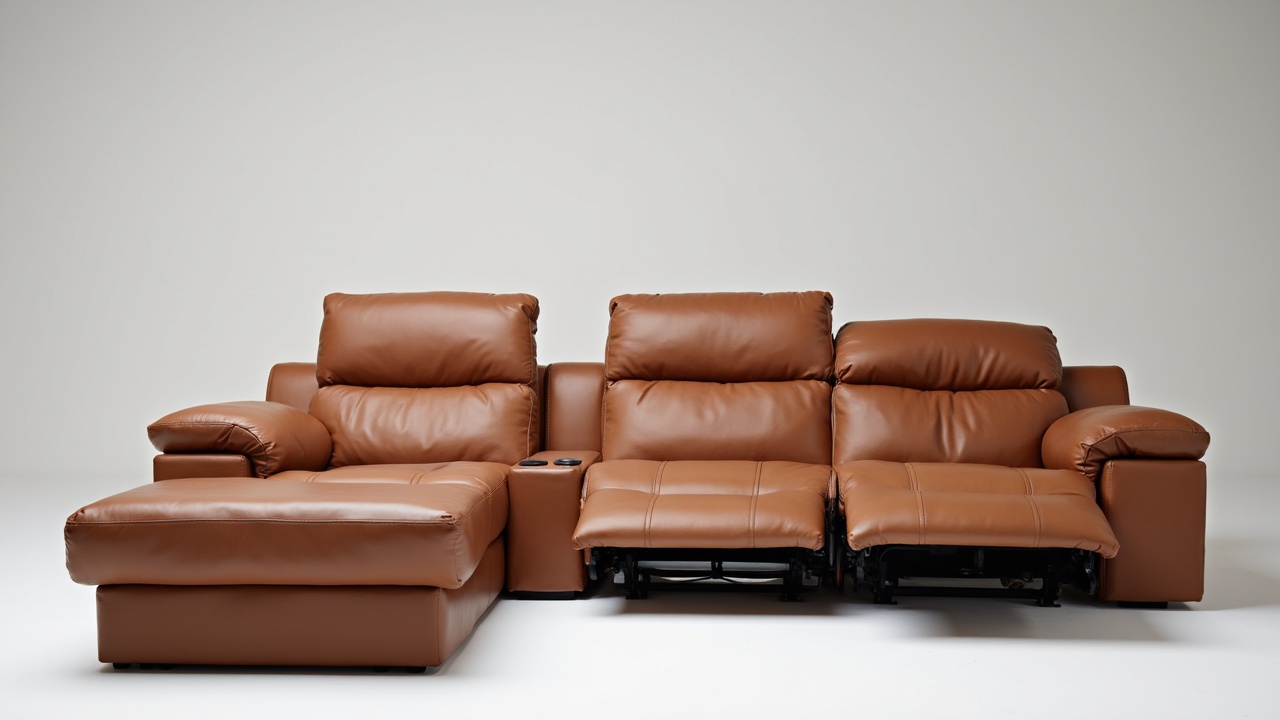 AI generated image by FLUX-Realism-Lora: Evoking streamlined 1970s designs, the Motion Modular Leather 3-piece 3-Recliner Sofa reimagines the traditional recliner. Low, deep seats with hand-sewn channel tufting offer luxurious comfort, while the continuous motion powered recline function can be paused at any point to create the perfect lounging position. Modular components.


