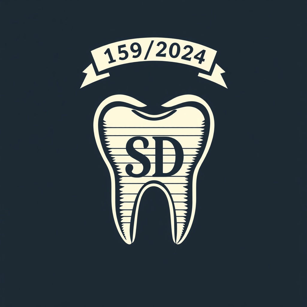 AI generated image by FLUX.1-schnell: create a coat of arms for my CV so that it is a notebook tooth and in the middle the initials SD and above insert the number 169/2024