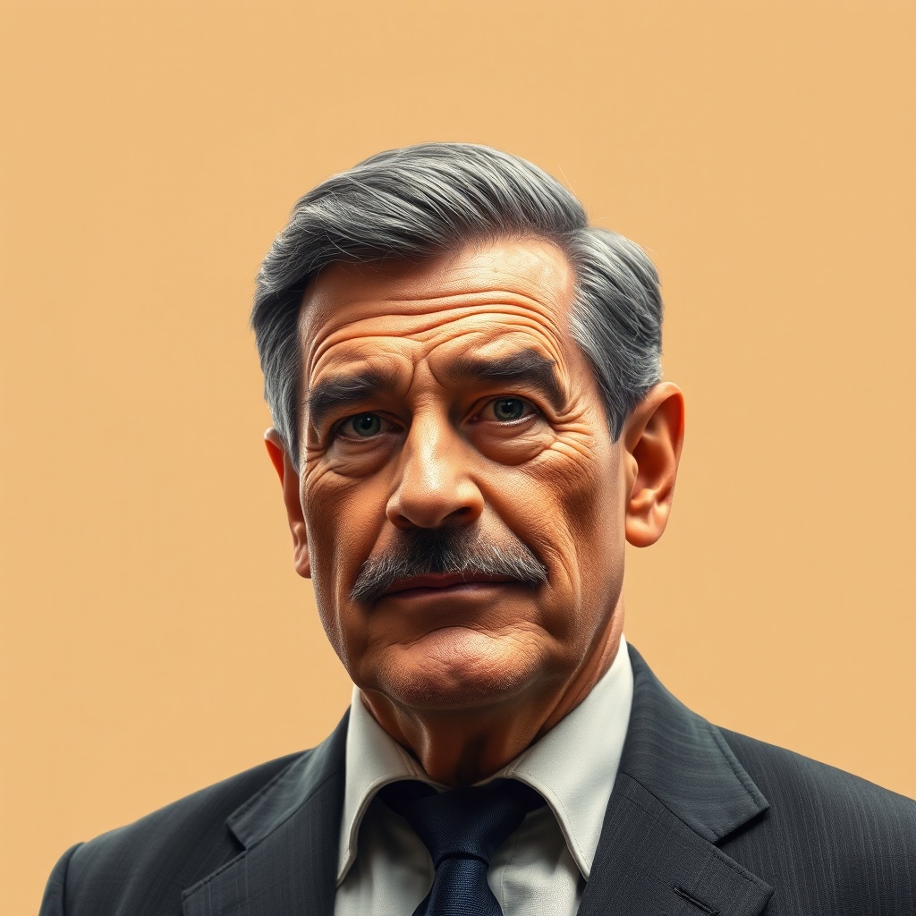 AI generated image by FLUX.1-schnell: diapositiva de una caratula del presidente José pardo y barreda 