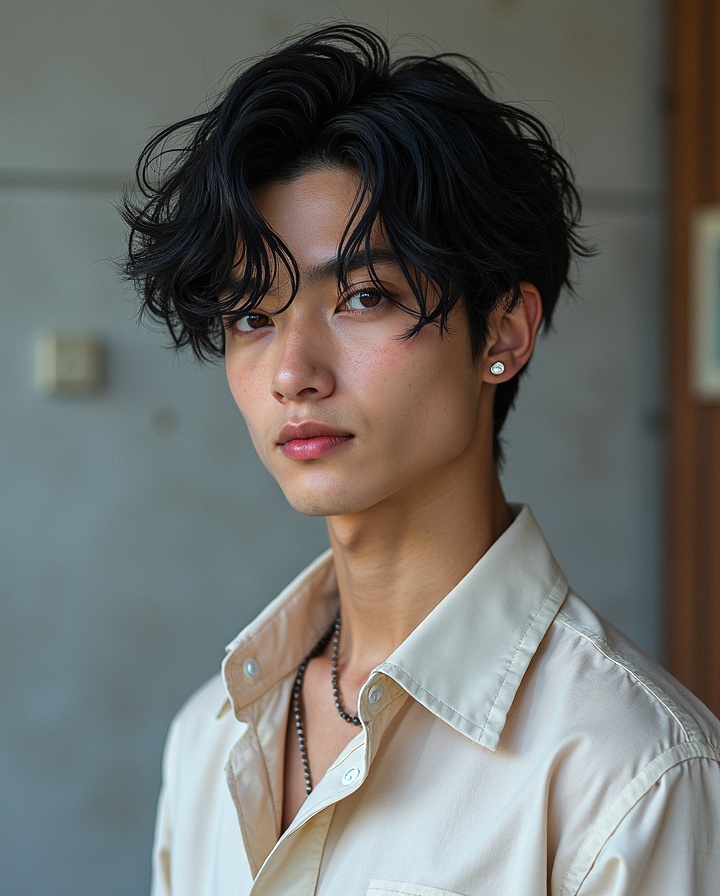 AI generated image by FLUX.1-image-to-image: Agent "MoonHype" is a 21-year-old male VALORANT agent with wavy black hair and brown eyes. Known as the Moon God, he possesses extraordinary abilities including the 'Dimensional Eye' to perceive other dimensions, the 'Chrono-Clock' to manipulate and traverse time, the 'Interdimensional Gateway' to travel between realities, and the power of 'Creator Cloning'.