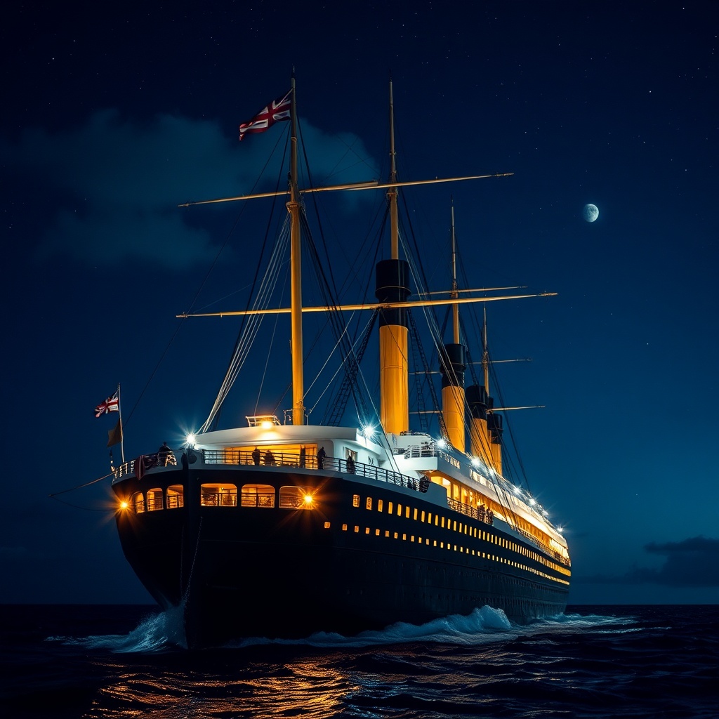 AI generated image by FLUX.1-schnell: ship titanic

