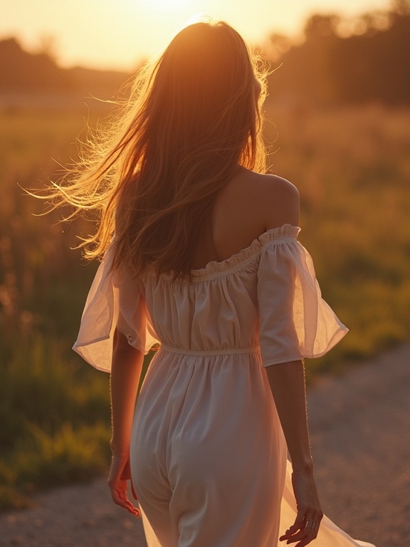 AI generated image by FLUX.1-image-to-image: ultra realistic candid video frame style photo, young woman walking at sunset, golden hour light, hair moving in wind, cinematic street photography, shallow depth of field, natural motion blur, Instagram reel aesthetic, softly naked as
