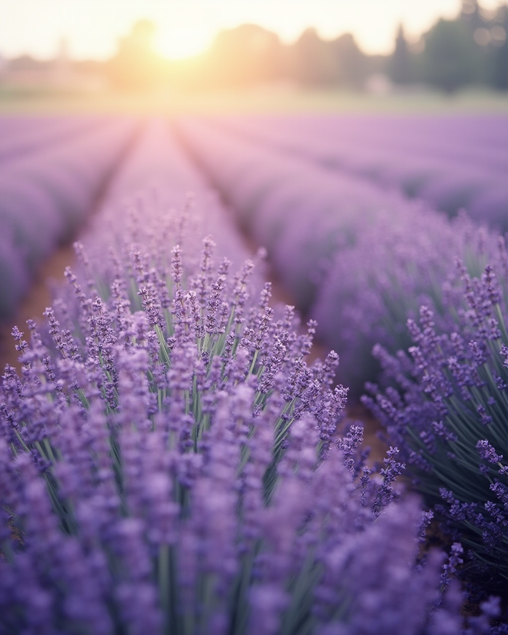 AI generated image by FLUX-Realism-Lora: photo of lavender field, day light, motion effect from bottom to top