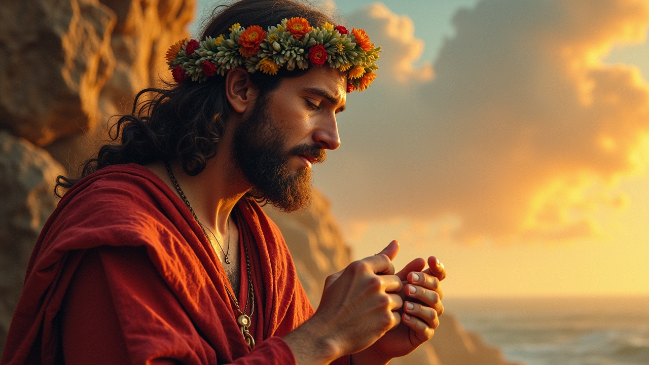 AI generated image by FLUX.1: Jesus orando 