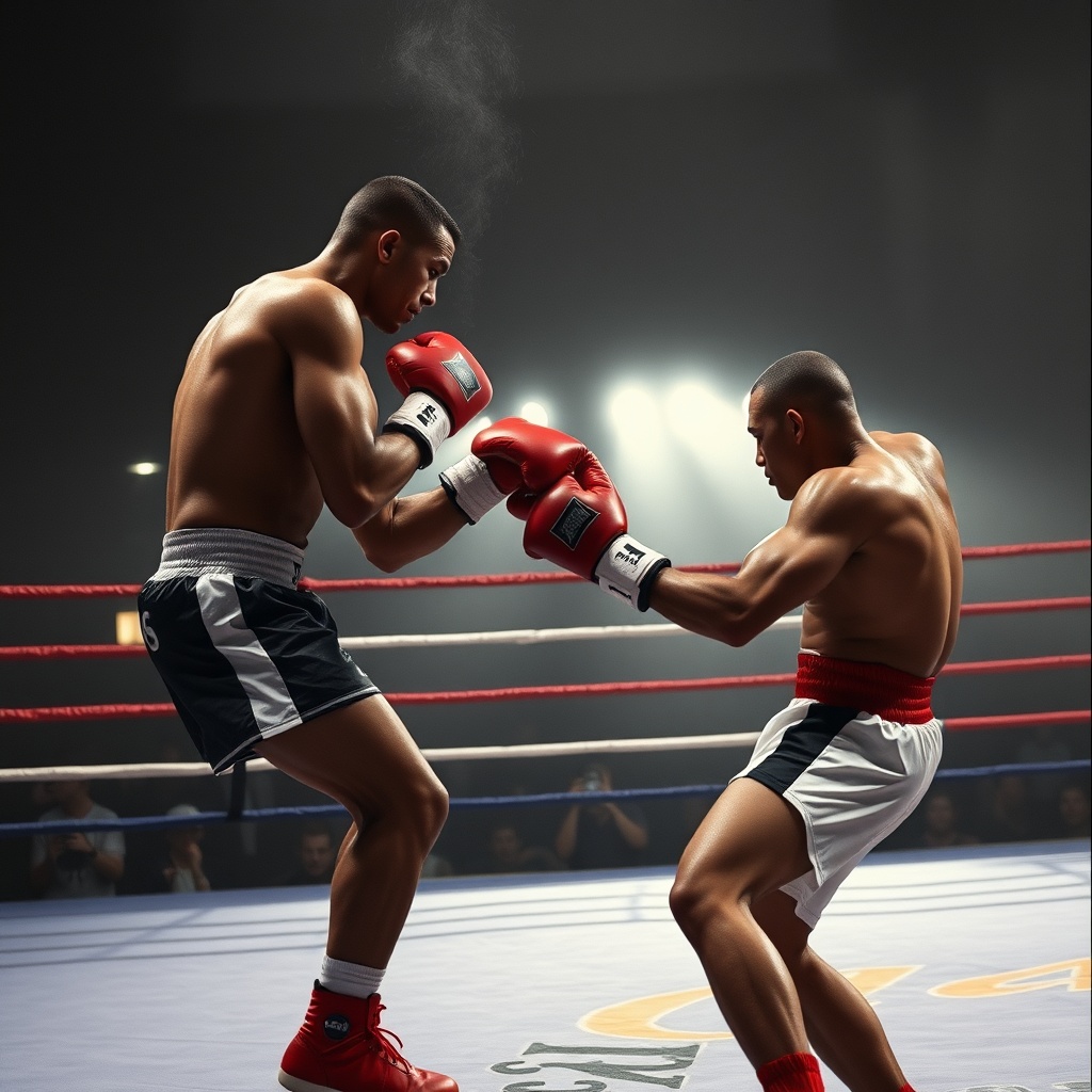 AI generated image by FLUX.1-schnell: UNA PELEA DE BOXEO DE CANGUROS