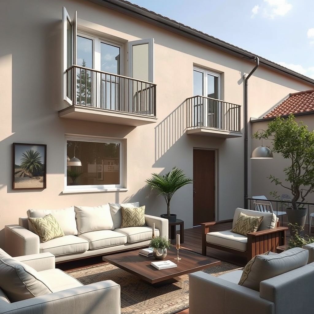 AI generated image by FLUX.1-schnell: muestrame una sala de estar, donde el balcon de esa sala este en la fachada del edificio y del lado opuesto una ventana, que permite la ventilacion cruzada. Cerca de la pared de la ventana esta el pasillo que permite profundizar mas en la casa y se sabe el balcon tiene puertas de cristal corredizas.
Esta sla es de un solo piso, con techo y el balcon con puerta corrediza esta justo al frente de la ventana, entinde no debe haber ventanas a los costados, SON PARALELOS.
pERFECTO EN LA IMAGEN QUE ME ACABAS DE MOSTRAR BAJA UN POCO EL TECHO Y QUE LA VENTANA REEMPLACE LOS CUADROS