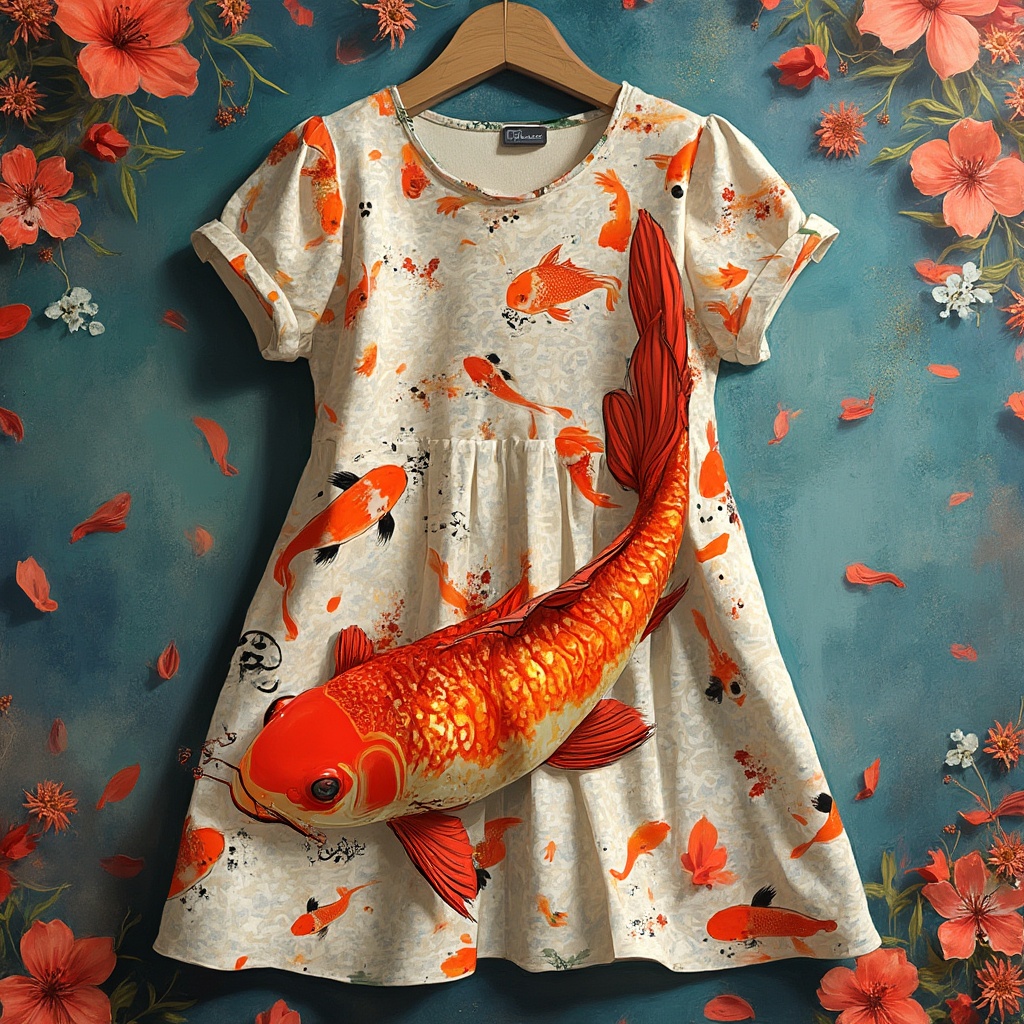 AI generated image by FLUX-Realism-Lora: Koi fish dress