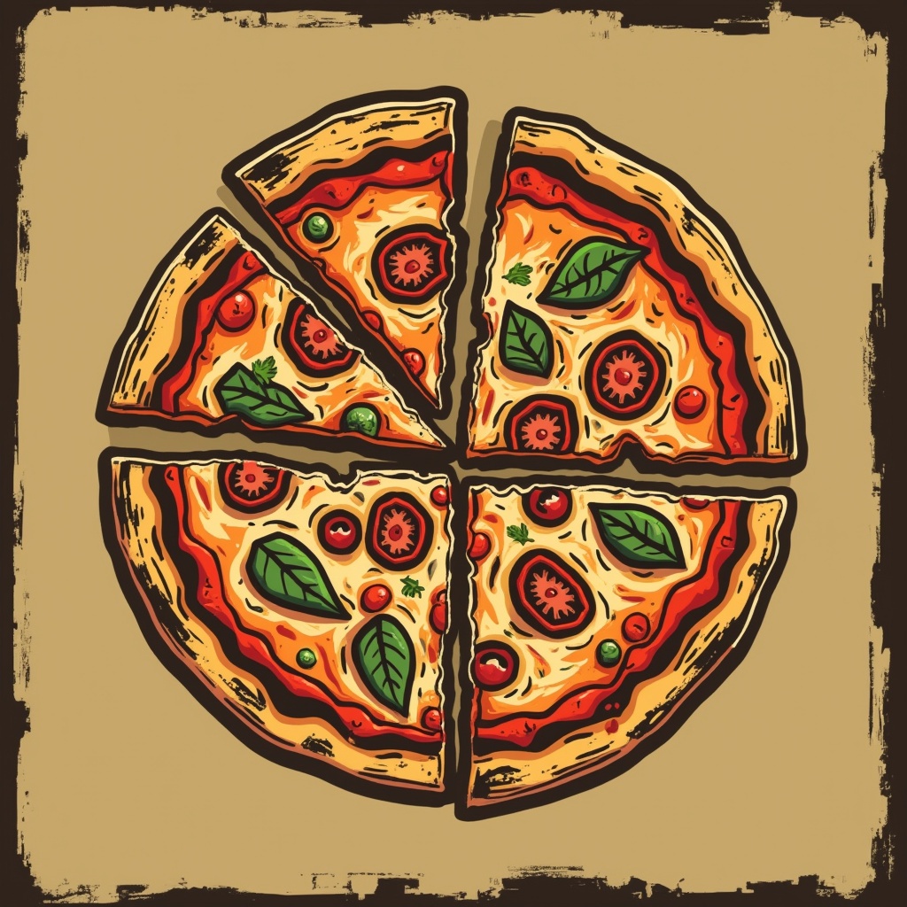 AI generated image by FLUX.1-pro: Crie para mim o logotipo de uma pizzaria em estilo vetorial com a escrita MH Pizzaria