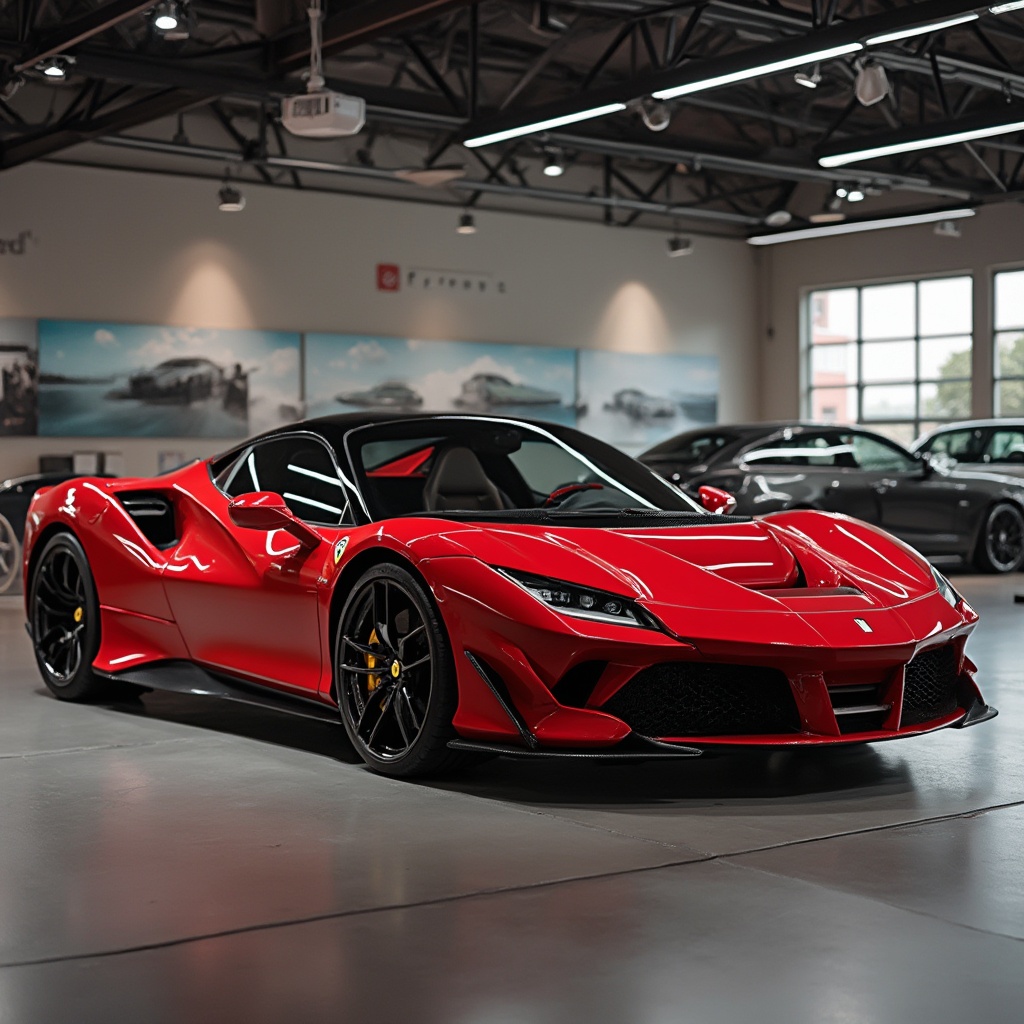 AI generated image by FLUX-Realism-Lora: uma ferrari 458