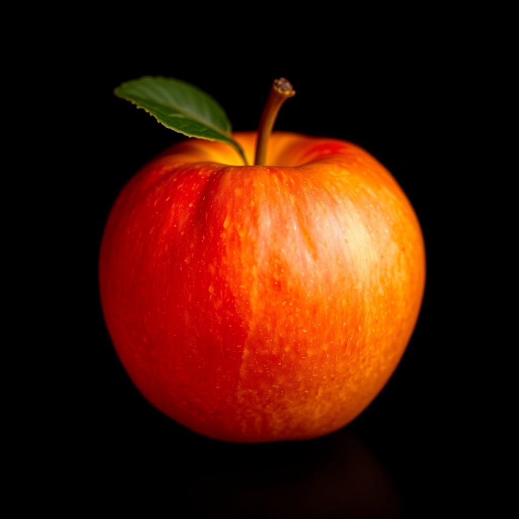 AI generated image by FLUX.1-schnell: An apple with glowing textures