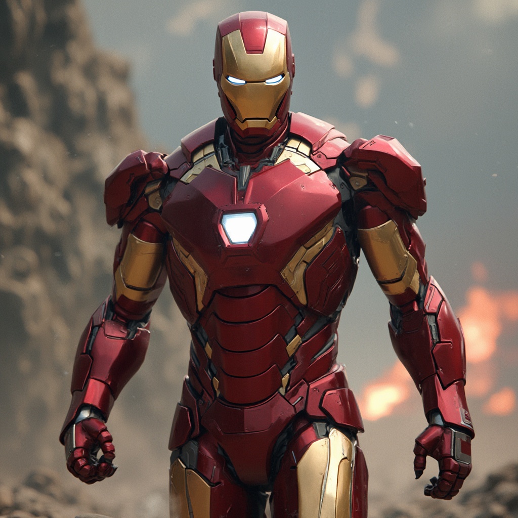 AI generated image by FLUX-Realism-Lora: gundam iron man. real. ironman mark 85. marvel.taken by fuijfilm xh1