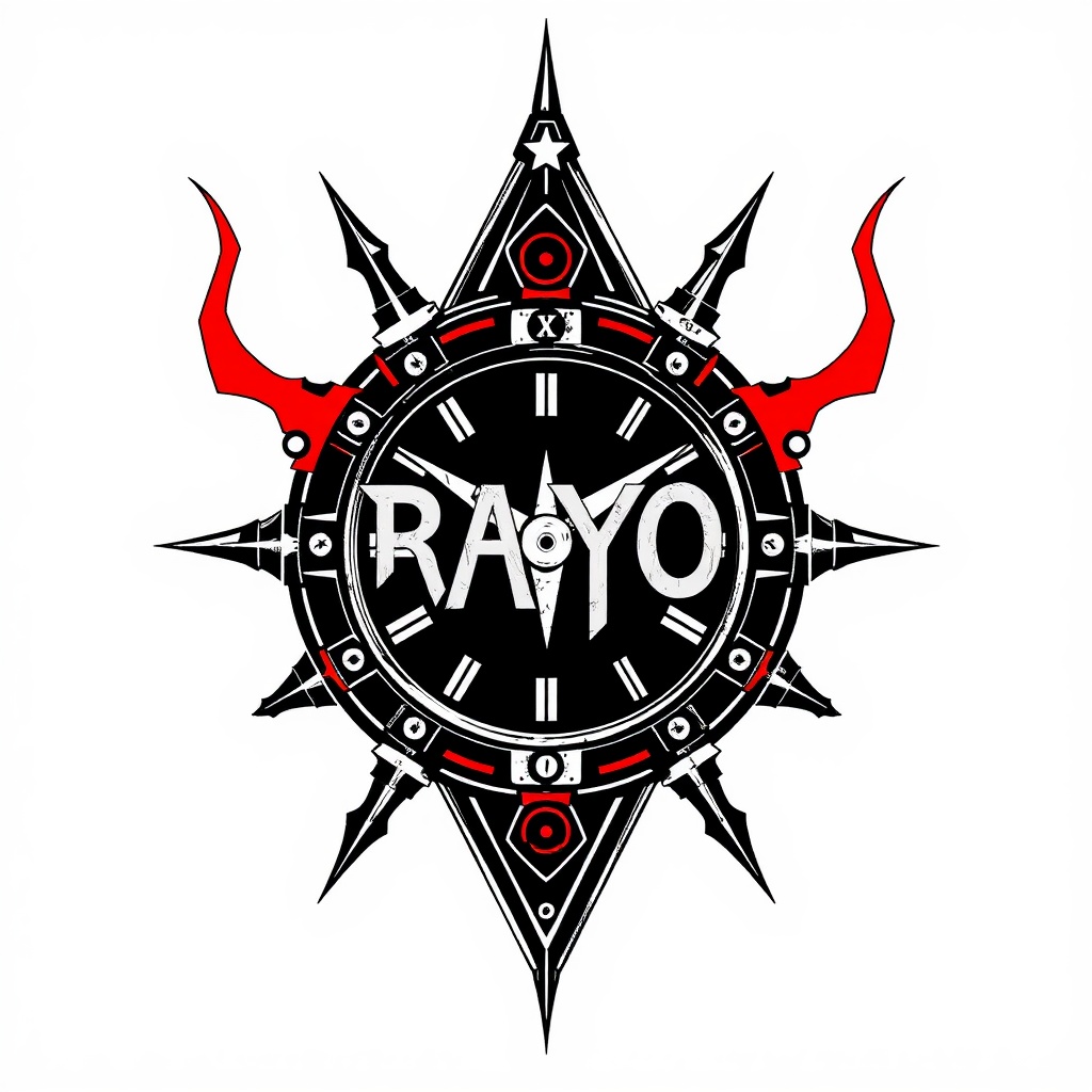 AI generated image by FLUX.1-schnell: Quiero que generes un logo de una banda de heavy metal tradicional llamada "RAYO", y que el diseño le haga una analogía a un relámpago, evitando poner aspectos irrelevantes a la imagen o tematica. 
