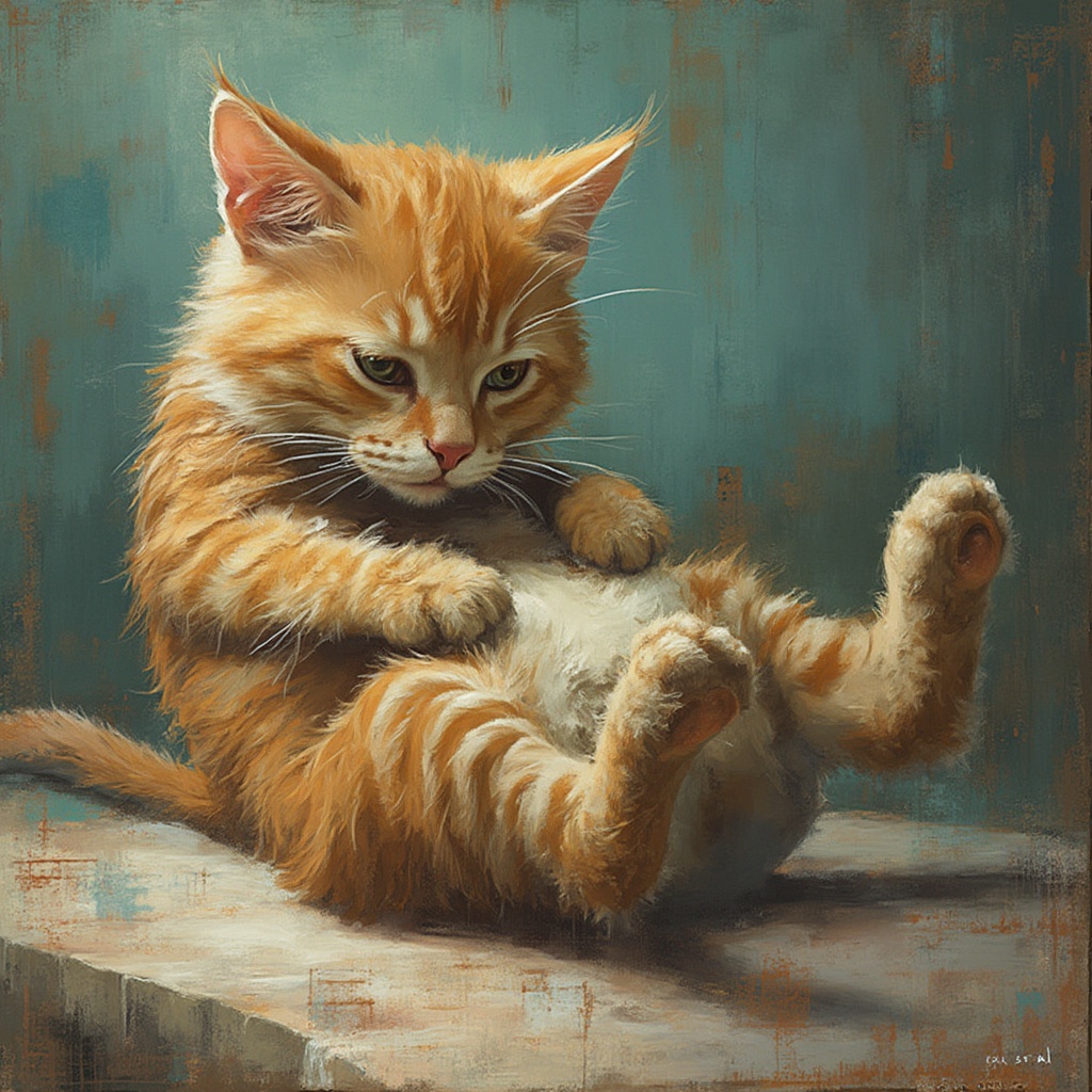 AI generated image by FLUX-Realism-Lora: cat rolling at scateboard