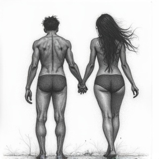 AI generated image by FLUX.1-image-to-image: Generally a fairly complex illustration that sexuality represents in all its complexity between man and woman by being both teenager and mature with all the transfers of sexuality the challenges the enjoyments and all that there in a continuous wire style or pencil a full map in horizontal wide format
Young man and woman represented
Integrate all forms of sexuality with taboos and characters that may vary from an entire character to fragmented and metaphorical elements I of course want symbols to be quite symbolic and then represent each other as well youth as sexuality
Thin pencil lead in infinite line, no lighting effect or shadow
