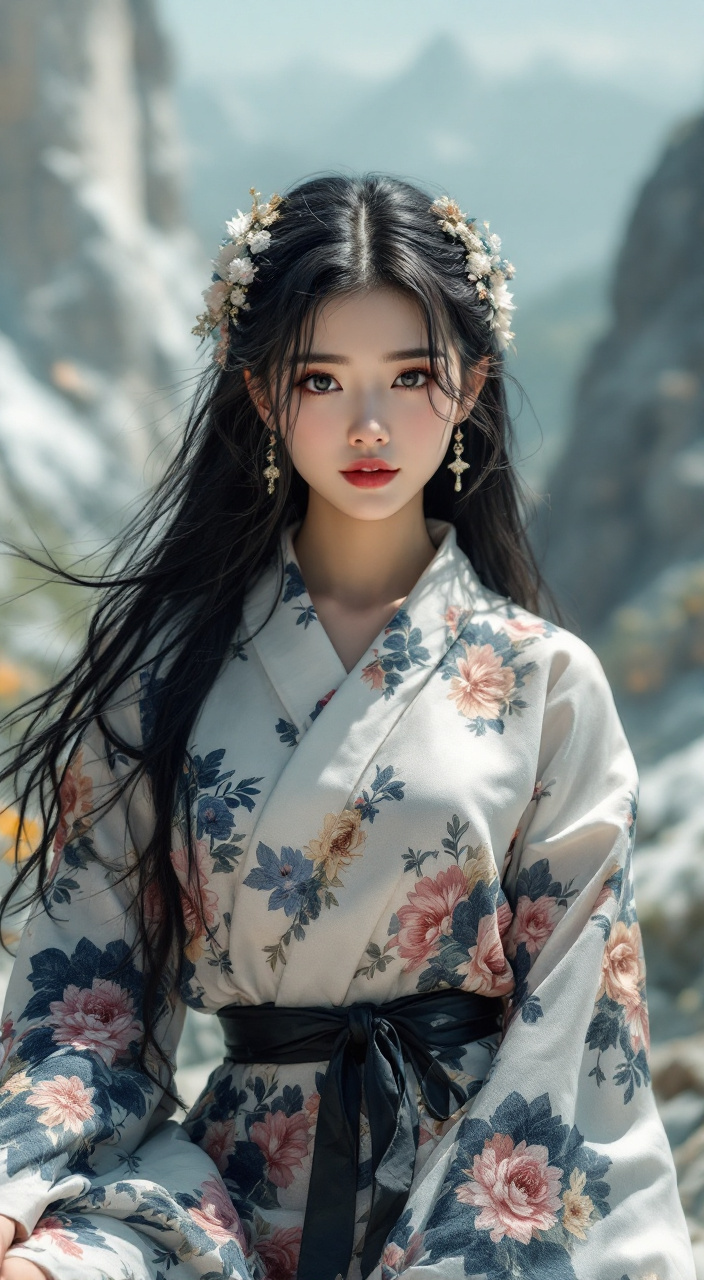 AI generated image by FLUX.1-pro: 图片左下角有“杨幂”几个红色字。演唱会现场，镜面反光舞台地面，光线充足，女明星杨幂，她淡妆，红唇水润，时尚耳环，时尚珍珠项链，戴着耳麦，身形优雅却挺拔，气质优雅可爱。曲线玲珑，妩媚气质，皮肤光滑白皙。她正面靠在舞台上的一根道具柱子上，她的双手的两只胳膊肘弯曲至水平方向在身体背后的中间位置背在身后，被麻绳捆绑在身后的道具柱子上，麻绳从她的后颈开始，她的两个肩膀上背着一根麻绳从两个腋下穿过后收紧，再在两只胳膊的上胳膊缠绕一根麻绳，胳膊肘上缠绕一根麻绳，下胳膊缠绕一根麻绳，生成的图要突出双手的胳膊肘弯曲至水平方向在身体背后的中间位置背在身后的姿势，同时要突出两个肩膀上背着的麻绳和两个胳膊肘上缠绕的麻绳以及两只胳膊上缠绕的麻绳，两只胳膊上缠绕的麻绳完全对称。微垂首，她视线平视镜头，略显虚弱，裸体，肌肤雪白细腻，很小的乳房形状完美挺翘，乳头微微凸起，下半身完全赤裸，阴部有少量阴毛，穿黑色蕾丝边黑丝长筒腿袜和黑色高跟鞋，身后是裸体女子伴舞。风骚妩媚的眼神，略带娇弱感，情态生动自然，故事感，细腻肌理质感，情绪写意，情绪叙事，整体氛围慵懒又随性，尽显松弛感，现场感，既视感，光线充足，氛围感，故事感，细节丰富，强烈的视觉冲击力，64K高清全身摄影，丰富的细节，高质量，杰作。蓝光超高清，蓝光冰蓝调。真人写实超高清电影质感，眼神风骚，妩媚，挺直了身躯。嘴唇紧闭，面部表情甜美，羞涩。