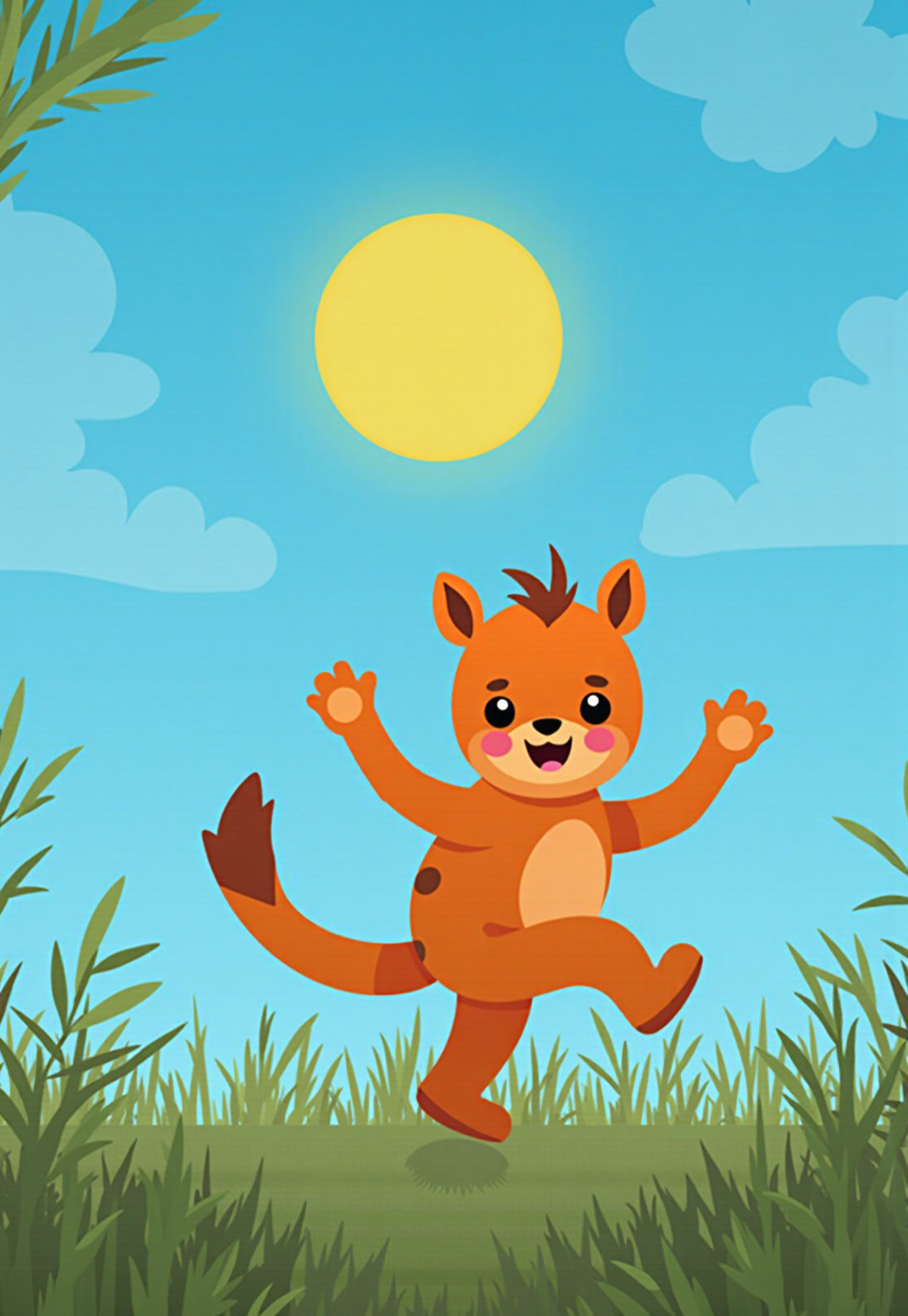 AI generated image by FLUX.1-image-to-image: Design Guidelines for Kid-Friendly Learning App
Use this guide to ensure every visual element — from characters to icons to backgrounds — is cohesive, child-friendly, and ready for screen-based animation. These principles must be followed for all illustrations, UI assets, and animations.
1. Clean Flat Vector Aesthetic
Do this:
    • Use solid, flat colors only — no gradients, no shadows, no textures.
    • No outlines. Shapes should be clean and readable without strokes.
    • All shapes must be soft and rounded. No sharp corners or aggressive angles.

Purpose:
    • Creates a friendly, safe, and screen-friendly appearance.
    • Ensures clarity and consistency on all screen sizes.
2. Color System
Primary Colors
 (Main UI Elements, Highlights)
    1. Fresh Green – RGB: (2, 157, 103) – Hex: #029d67
    2. Sky Blue – RGB: (119, 188, 246) – Hex: #77bcf6
    3. Sunshine Yellow – RGB: (250, 221, 62) – Hex: #fadd3e
    4. Blush Pink – RGB: (246, 121, 122) – Hex: #f6797a
    5. Peach Orange – RGB: (254, 206, 138) – Hex: #fece8a
Accent Colors
 (Icons, Small UI Highlights)
    6. Bubblegum Pink – RGB: (250, 137, 179) – Hex: #fa89b3
    7. Leaf Green – RGB: (94, 204, 71) – Hex: #5ecc47
    8. Turquoise – RGB: (63, 179, 236) – Hex: #3fb3ec
    9. Tangerine – RGB: (255, 145, 66) – Hex: #ff9142
    10. Citrus Lime – RGB: (143, 202, 63) – Hex: #8fca3f
    11. Coral Red – RGB: (204, 55, 59) – Hex: #cc373b
    12. Pumpkin Orange – RGB: (233, 107, 28) – Hex: #e96b1c
    13. Electric Purple – RGB: (97, 62, 232) – Hex: #613ee8
    14. Berry Purple – RGB: (210, 50, 190) – Hex: #d232be
    15. Seafoam Green – RGB: (34, 181, 115) – Hex: #22b573
    16. Flamingo Pink – RGB: (255, 113, 206) – Hex: #ff71ce
Neutral / Background Color
    17. Pure White – RGB: (255, 255, 255) – Hex: #ffffff
    18. Charcoal Black – RGB: (0, 0, 0) – Hex: #000000
    19. Cool Gray – RGB: (246, 246, 246) – Hex: #f6f6f6
    20. Soft Lavender – RGB: (240, 173, 234) – Hex: #f0adea
Structural / Environment Colors
 (Houses, Mountains, Natural Shapes)
    21. Brick Red – RGB: (204, 55, 59) – Hex: #cc373b
    22. Earth Brown – RGB: (140, 101, 46) – Hex: #8c652e
    23. Royal Blue – RGB: (63, 72, 204) – Hex: #3f48cc
    24. Eggplant Purple – RGB: (118, 66, 138) – Hex: #76428a
    25. Lemon Cream – RGB: (255, 255, 128) – Hex: #ffff80
Rules:
    • Colors must be bright and high-saturation.
    • Ensure strong contrast between foreground and background for accessibility.
    • Do not use gradients, shadows, or lighting effects.
    • Use layering to imply depth — not realism.
3. Emotionally Expressive Characters
Character Style:
    • Use chibi proportions: Big heads, small bodies.
    • Simplify anatomy: No fingers, necks, or detailed joints.
    • Faces must show clear, exaggerated emotions using:
        ◦ Wide eyes
        ◦ Thick eyebrows
        ◦ Open mouths

Design with Personality:
    • Characters should have distinct moods:
        ◦ e.g., Character 1 always looks bored or skeptical.
        ◦ Character 2 might always look excited or curious.

Consistency:
    • Maintain a unique silhouette for each character.
    • Stick to flat color blocks and geometric forms.
4. Geometric Design Rules
Use geometric primitives:
    • Circles: Heads, eyes, cheeks, hands
    • Rounded rectangles: Limbs, torsos
    • Triangles (simplified): Hair spikes, ears, tails
Layout rules:
    • Use centered symmetry for balance and harmony.
    • Keep designs pixel-perfect — optimized for mobile and tablet.
5. Modular & Animation-Ready
Build assets for reuse:
    • Design facial features (eyes, mouths, brows) on separate layers.
    • Keep limbs, accessories, and props modular.
    • Build characters with rig-friendly layering (for use in Lottie or After Effects).
UI Integration:
    • Every illustration must work within screen layouts (buttons, menus, instructional cards).
    • Avoid overly wide or tall characters that don’t fit standard containers.
6. Educational Reinforcement through Visuals
Design with purpose:
    • Illustrations must clarify language concepts.
        ◦ e.g., A pig eating an apple for the sentence “The pig eats an apple.”
    • Props like books, food, and flags must be instantly recognizable, using the same flat vector style.
Icons:
    • Follow the same color and shape rules.
    • Keep icons simple and functional — never more than 2–3 elements.
Do NOT Use
Element	Reason
Gradients or shadows	Breaks minimalist, child-friendly look
Thin outlines or sketch lines	Reduces clarity on screens
Realistic textures or proportions	Not engaging or necessary for learning
Overly complex characters	Harder to animate and recognize
Recommended Tools
    • Illustration: Inkscape
Summary – Follow These Rules Every Time
Design Element	Rule
Form	Flat, soft-rounded, geometric
Color	Bright, bold, no gradients
Characters	Chibi-style, expressive, simplified
Function	Modular, animation-ready, screen-first
Mood	Cheerful, supportive, child-safe

Always ask yourself:
“Is this fun, readable, and clear for a 5-year-old?”
If not — simplify more.

The design must focus on large, inviting, easily tappable elements. Users have less precise motor control, so visual clarity, big targets, and playful proportions are essential.

Here’s a tailored guideline based on tablets (iPads and Android), accounting for common screen sizes (7″ to 13″) and PPI (150–326):
Object Size Guidelines for Kids Learning Apps (Tablet-Specific)
UI/Game Element	Suggested Size (dp)	Notes / Justification
Main Character	120–160 dp	Friendly, big enough to feel alive and visible in story scenes
Tap Targets (e.g. letters, buttons, animals)	≥72 dp (ideal: 96–128 dp)	Google recommends 48 dp minimum; for kids, 72+ dp is much safer
Doors / Slide Entrances	150–200 dp height	Symbolically large, triggers curiosity; sized for touch and animation
Tiles (matching cards, grid)	96–128 dp square	Easy tap zones for games like drag-drop, matching
Coins / Stars / Icons	64–96 dp	Slightly exaggerated visual feedback, avoids eye strain
HUD Buttons (back, skip)	72–96 dp	Visible even if in corners, still tappable by small fingers
Letters / Word Cards	128–160 dp width	Prioritize recognition and interaction; large font (32–48 sp)
Story Slide Images	Match 70–80% width of screen, height proportionally adjusted	Avoid clutter; focus user attention on one subject per slide
Layout Design Notes
    • Spacing between tappable elements should be at least 24–32 dp to avoid accidental taps.
    • Use large margins (~48 dp) around content to prevent screen edge touches from failing.
    • Maintain aspect ratios: design with 4:3 or 16:10 safe areas, avoid edge pinning.
Interaction Guidelines
    • Make all animations & touch effects oversized and playful (e.g., characters bounce, grow on touch)
    • Use high-contrast flat colors (from your design guide palette)
    • Use visual cues, not just text (e.g., an apple image with the letter “A”)

Example Sizes in Practice
Imagine a story slide in Duo ABC-style UI:
Element	Size
Main character	140 dp tall
Friend / Animal	120 dp
Tree / Door	160–180 dp height
Letter card	128×96 dp
Next button	96 dp
These values will feel natural on both:
    • iPad 10.9” @ 2360×1640 (264 ppi)
    • Android 10” @ 1920×1200 (220 ppi)
Summary
    • Design large, bold, spaced UI—ideal for small hands and attention spans.
    • Target size for tap elements: 96–128 dp
    • Use scalable vector assets or multiple PNG resolutions
    • Keep character sizes between 120–160 dp
    • Always test on 4:3 and 16:10 tablets