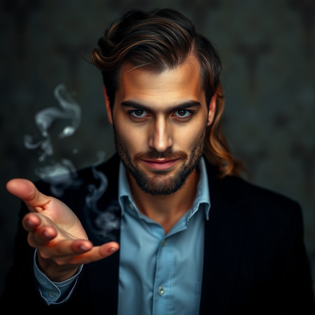 AI generated image by FLUX.1-schnell: A man magically transformed into a woman, photo sequence