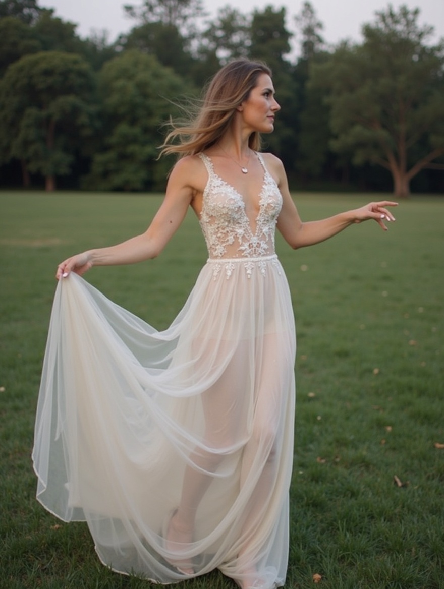 AI generated image by FLUX.1-image-to-image: take off the woman's dress